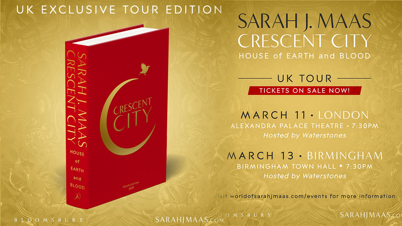 Sarah J. Maas will be visiting the UK to promote Crescent City